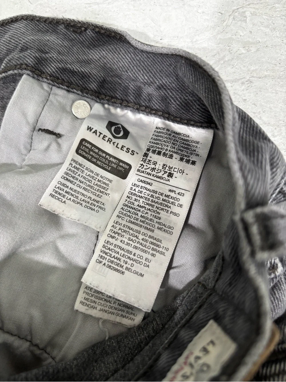 Levi's 501 Charcoal Straight-Leg Jeans